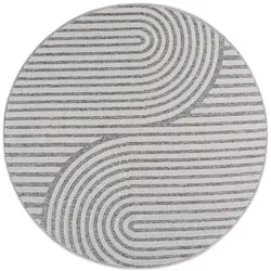 TEPPICH Outdoor VENTOUX in Grau, im Boho-Stil, Ø 80 cm