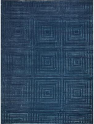 Exquisite Rugs Tovello Modern handloomed Silky Nylon Navy Area Rug