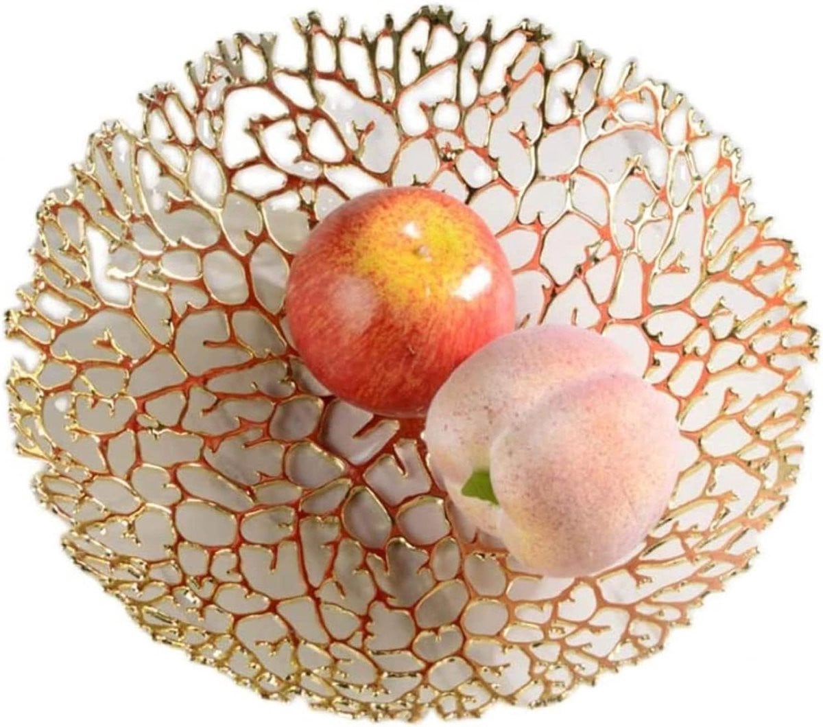Zwarte decoratieve fruitschaal van metaal voor in de keuken