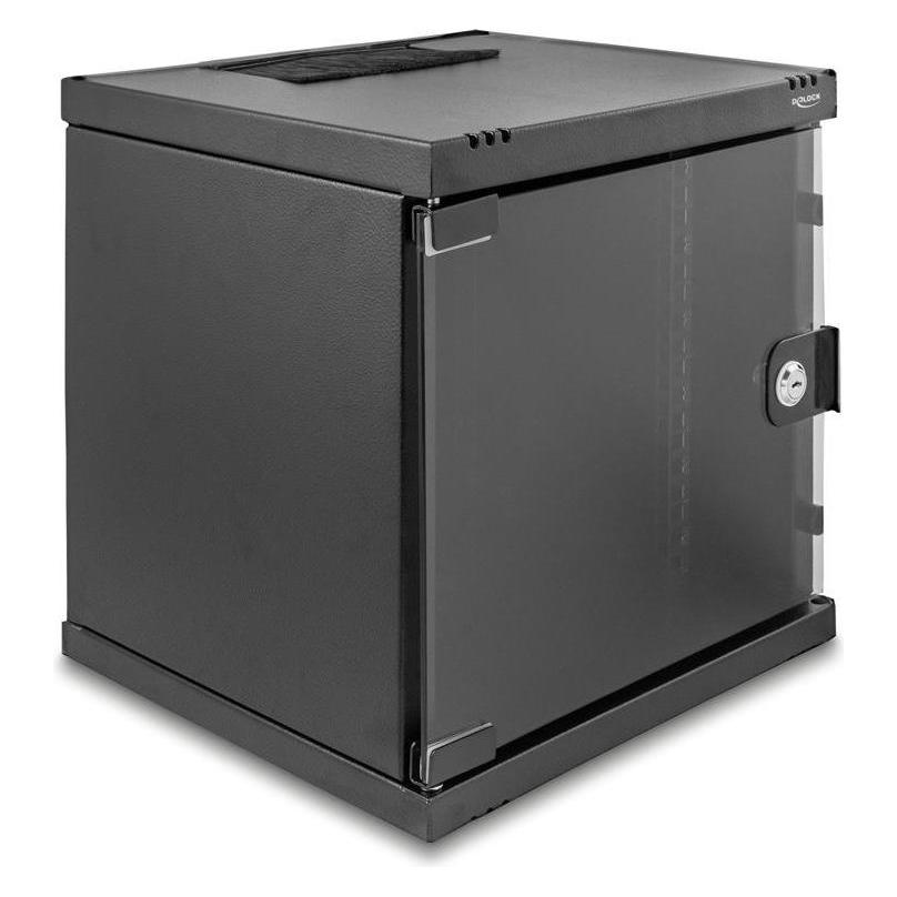 Delock 10" Netzwerkschrank 6 HE mit Glastür zur Stand- oder (6 HE, 10 Zoll Rack) (43422)