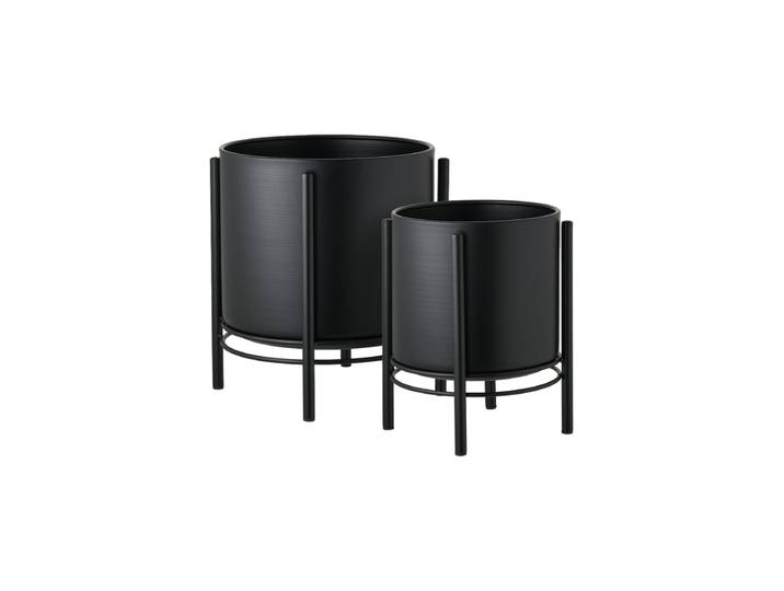 Design Blumentopf „Maurice“ 2er-Set Schwarz Nordic Living