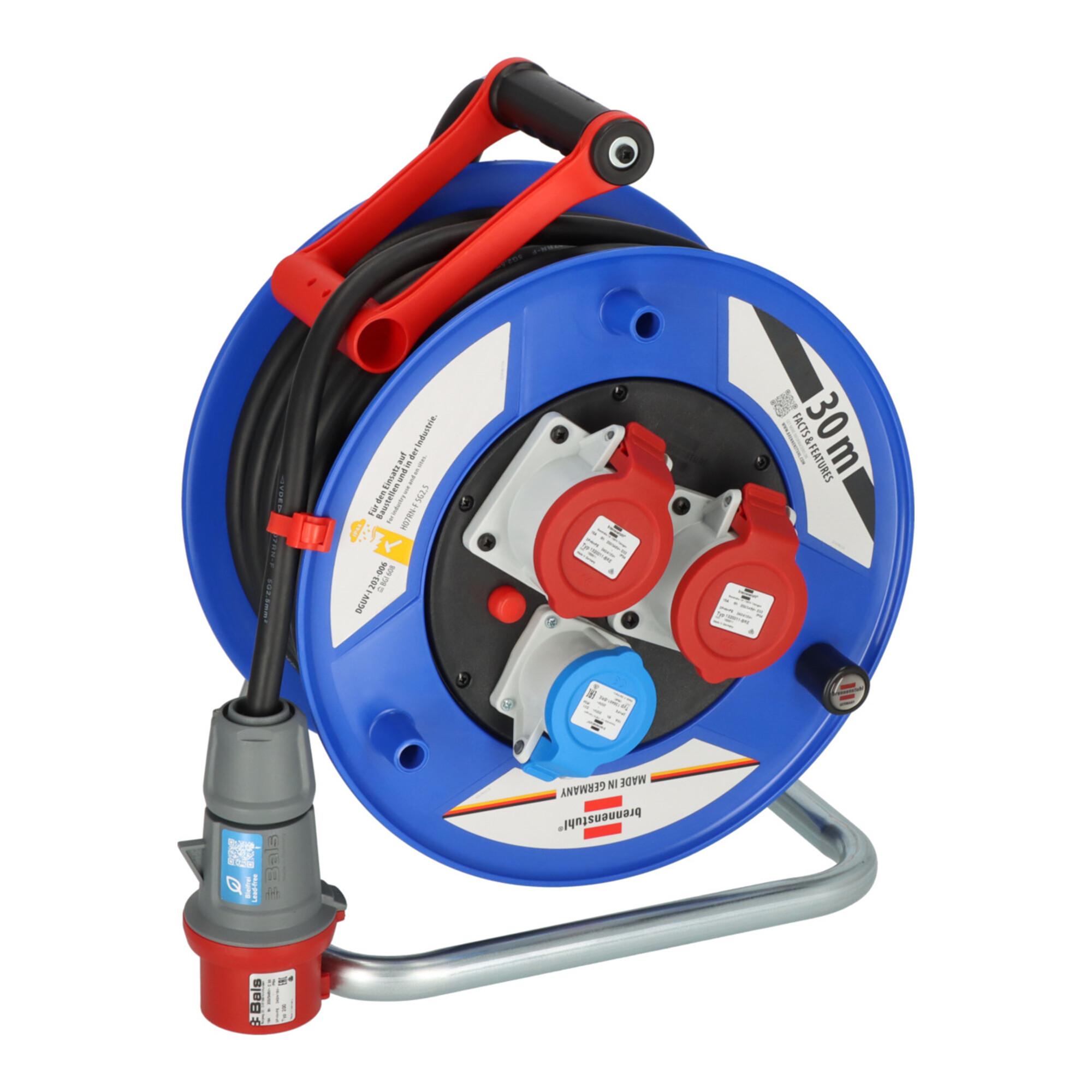 Brennenstuhl Industrie-/Baustellen-Kabeltrommel Garant CEE IP44, 30m Kabel (1238020)