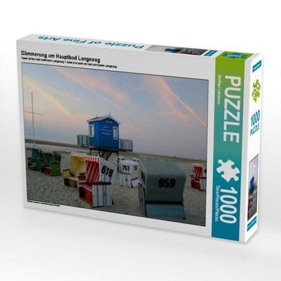 CALVENDO Puzzle Dämmerung am Hauptbad Langeoog | 1000 Teile Lege-Größe 64x48cm Foto-Puzzle für glückliche Stunden