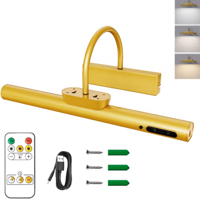 Inspire Picks Rechargeable Wireless Picture Light 4000mAh LED Art Display Wall Lamp With Remote Control 4000mah 350mm 0 5w