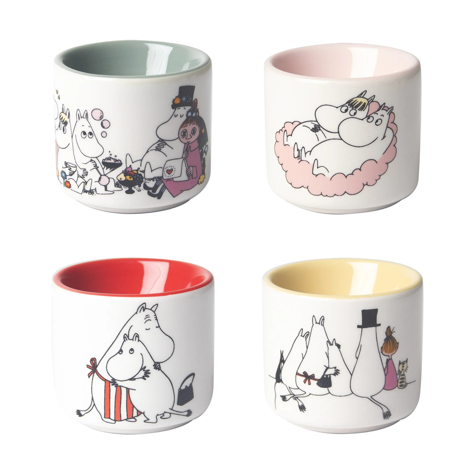 Pluto Design Mumin Love eierdopjes 4 stuks Wit-multi