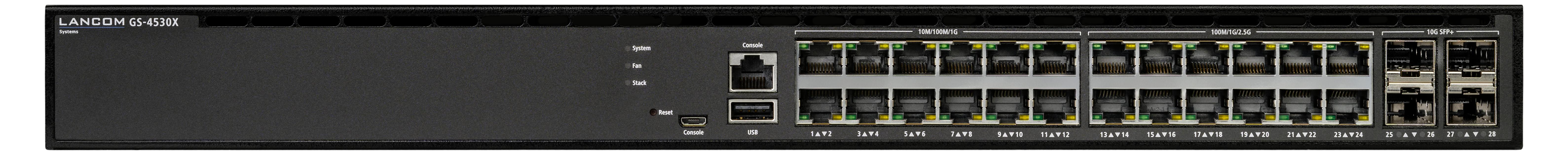 LANCOM GS-4530X, Managed, L3, 2.5G Ethernet (100/1000/2500), Rack-Einbau, 1U