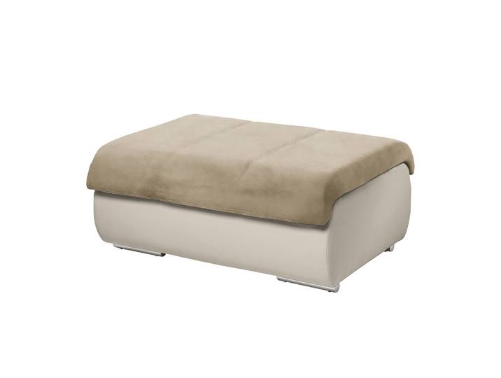 Pouf repose-pieds 100 x 43 x 80cm Beige/Beige