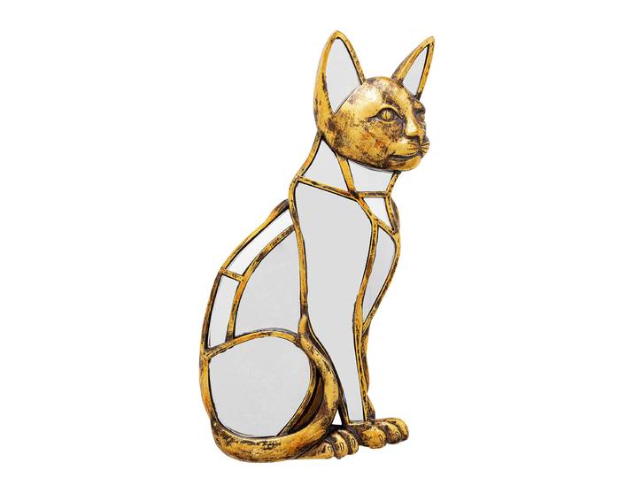 home24 Wandspiegel Cat 24 x 38 x 3cm goud/goud Polyresin Spiegelglas 24 x 38 x 3cm