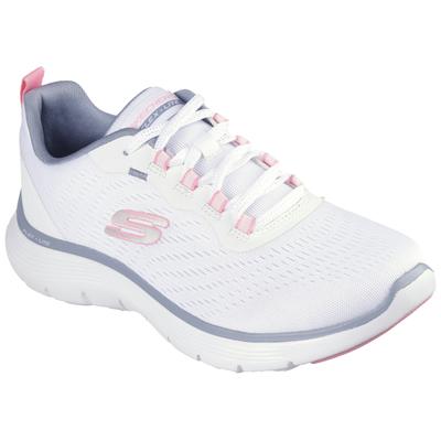 Sneaker SKECHERS "FLEX APPEAL 5.0", Damen, Gr. 41, rosa (weiß, rosa), Textil, Schuhe Sneaker, Freizeitschuh, Halbschuh, Schnürschuh für Freizeit und Sport
