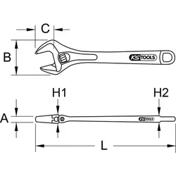 EDELSTAHL Rollgabelschlüssel, verstellbar, 15