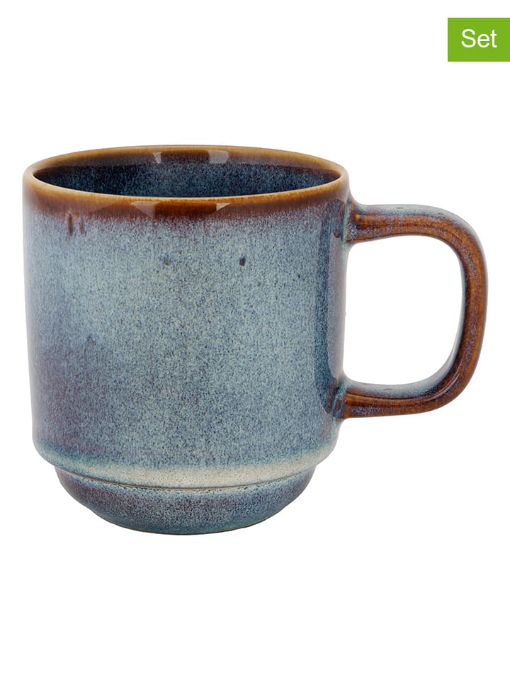 Cosy&Trendy 2er-Set: Kaffeetassen "Jade" in Blau - 300 ml - onesize