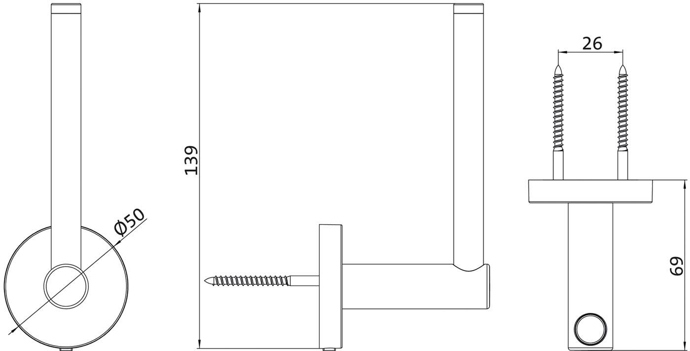 Emco round Reserverollenhalter, Accessoires, 430500101, chrom