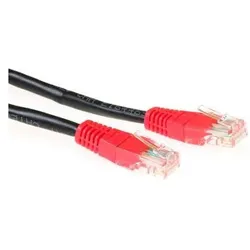 ACT Black 10 meter U/UTP CAT5E patch cable cross with RJ45 connectors. Cat5e u/utp cross bk/rd 10.00m (U/UTP, CAT5e, 10 m), Netzwerkkabel