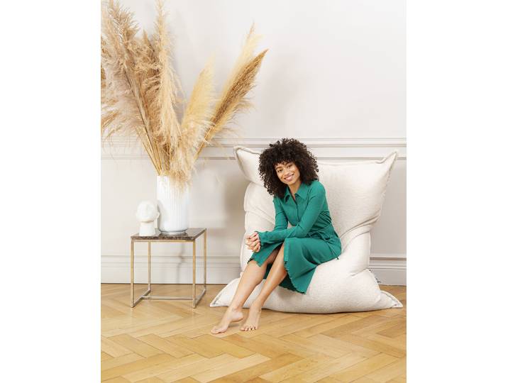 Sitzsack BigBag WOOLLY Beige Teddystoff 125 x 20 x 155cm