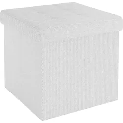 Intirilife, Hocker, Sitzhocker 38x38x38 cm in SCHNEE WEIss (38 x 38 x 38 cm)