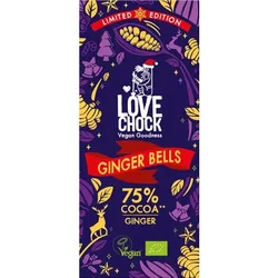 Lovechock Tafel Ginger Bells 75% vegan bio