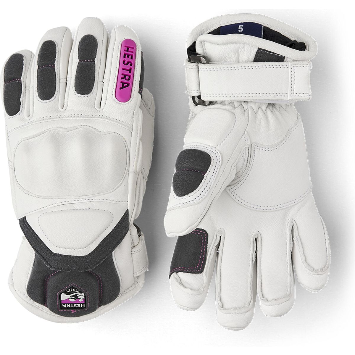Hestra Impact Racing Jr. - 5 Finger white/cerise (000920) 5 31740-000920-5