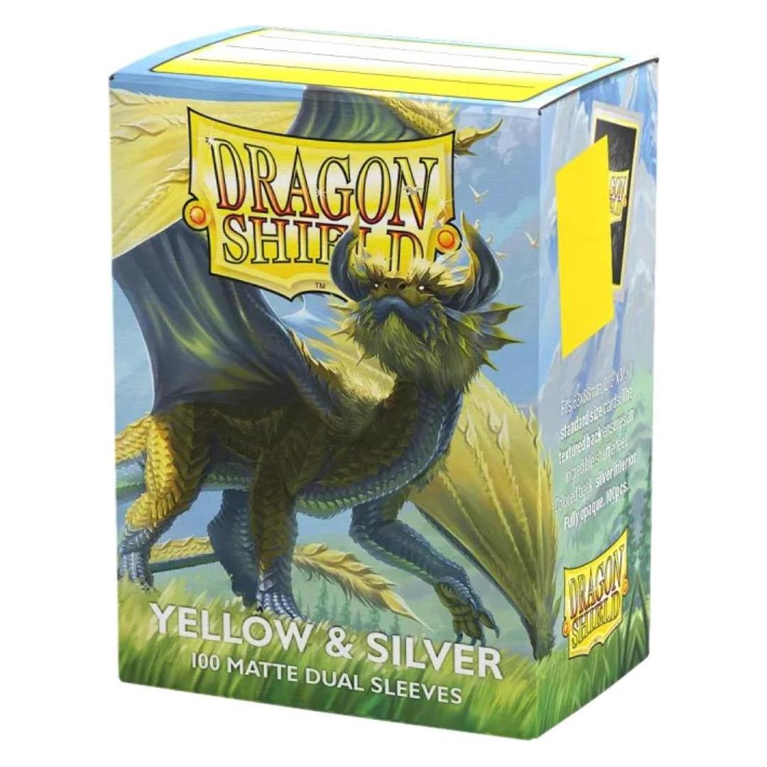 Arcane Tinman Dragon Shield: Matte - Dual Yellow & Silver(100) (GTIN5706569150716)