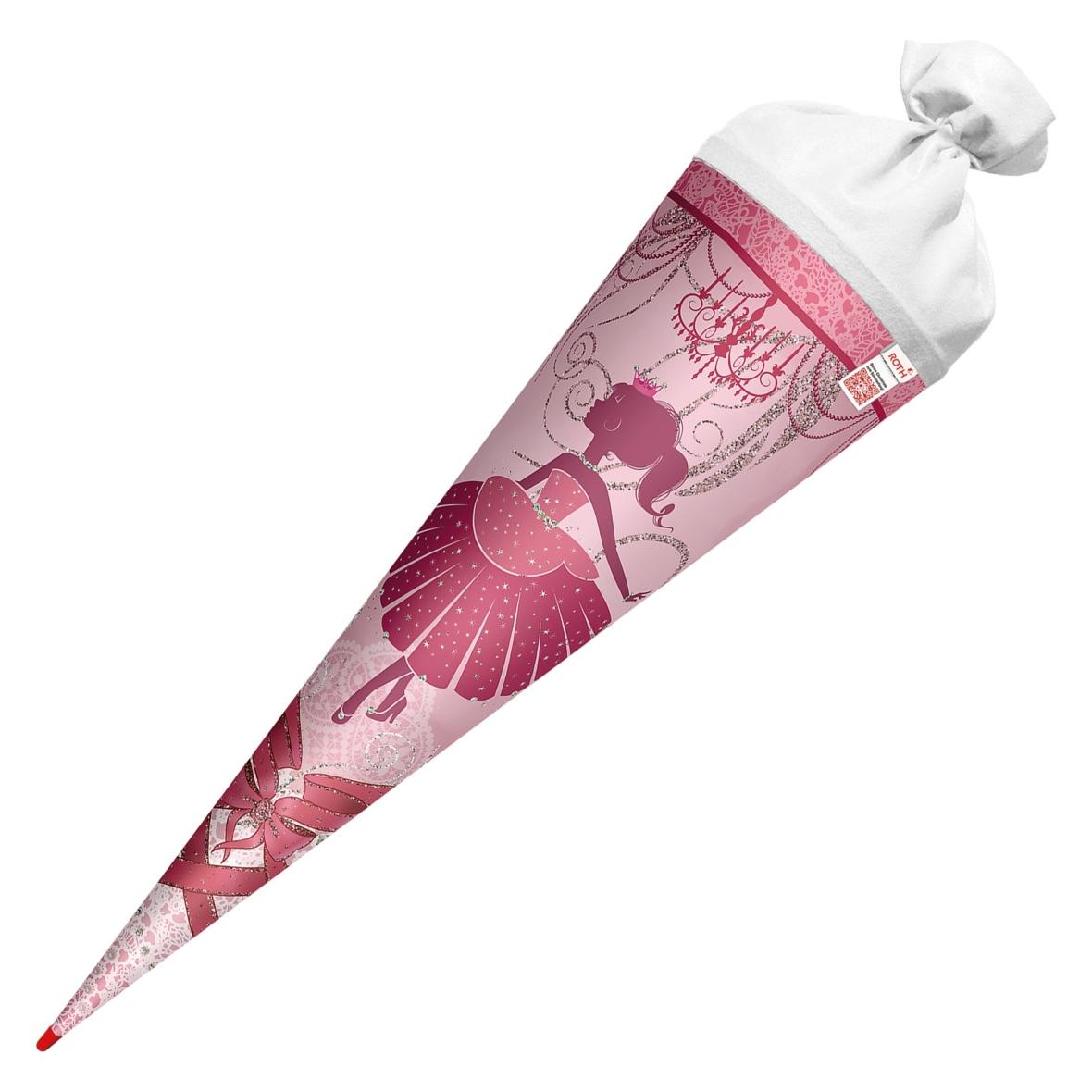 Roth Schultüte Ballerina Glitter rund Filzverschluss 70cm (70 cm, 1x) (71363544)