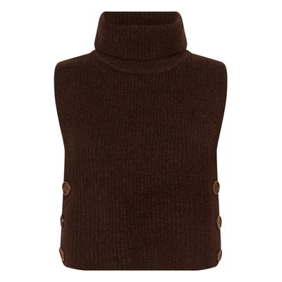 Strickpullover CREAM "Damen Strickpullover CRStarfi", Damen, Gr. M-L, braun (schwarz braun melange), Obermaterial: 97% Polyester PES. 3% Elasthan EL., Pullover Strickpullover