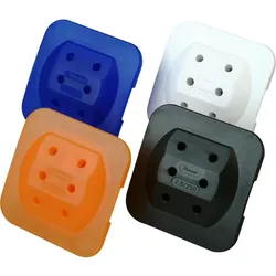 Kopp 174900003 3-fach Adapter: Anschluss für 3 Euro-Stecker (3x 2, 5A), auch für MSK-Steckdosen geeignet, extra flache Bauweise  - 10 Stück