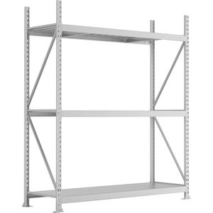 META Weitspannregal 20051236, 3 Metallböden, 600kg Fachlast, silber, (B/H/T) 180 x 220 x 65cm