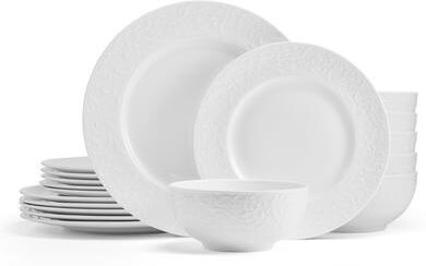 Mikasa Embossed Parchment 18-Piece Dinnerware Set, Service for 6