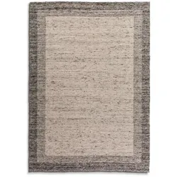 Paulig Teppiche Webteppich Double D 170 x 240 cm Schurwolle Grau