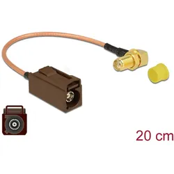 DELOCK Antennenkabel FAKRA F-Bu > SMA 90°-Bu RG-316 0.2m