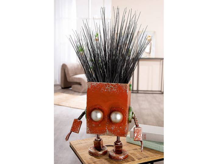Cache-pot Robotique rouille 34 x 37 x 19cm Marron