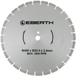 EBERTH Diamanttrennscheibe 400mm, für Gipsplatten, Fliesen & Ziegel