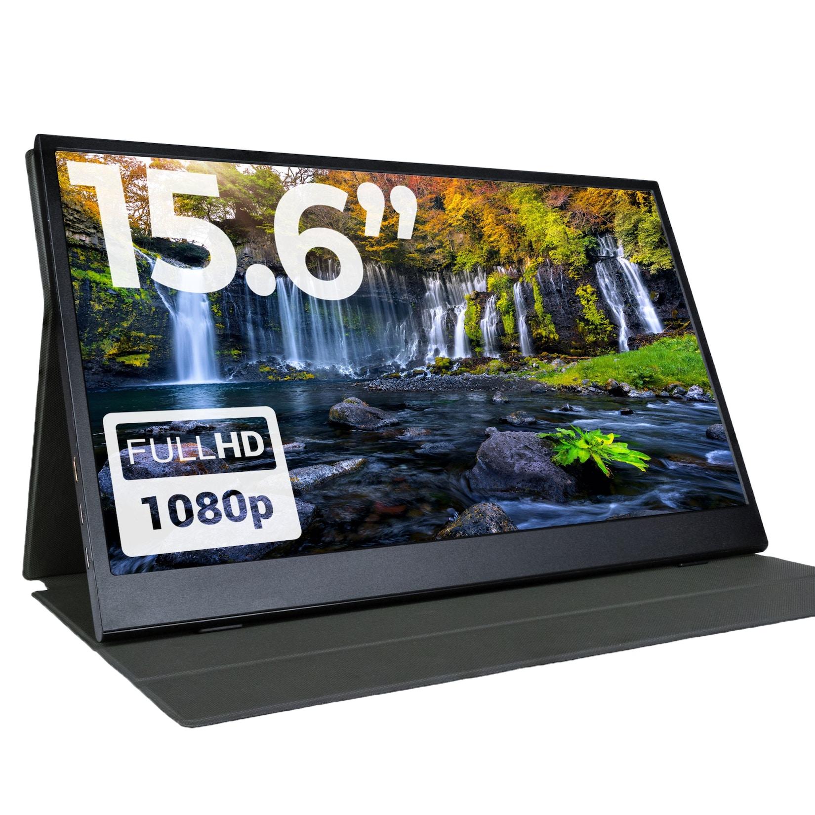 Denver PMO-15604 tragbarer Monitor, 15,6", Full HD, dunkelgrau