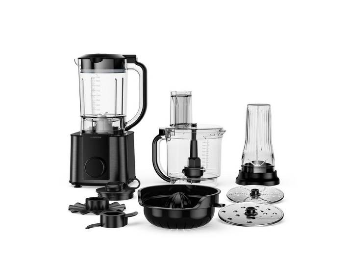 Klarstein Küchenmaschine Verosteel Küchenmaschine + Mixer 1200W 2L+1,75L 10 Stufen 6 Programme, 1200 W, Standmixer Knetmaschine Rührgerät mit Touch & 6 Programmen Edelstahl