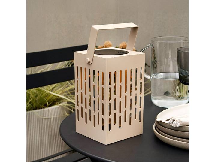 Lanterne LED solaire Luma, beige, 20 cm, IP44 - Dyberg Larsen - Moderne - Métal - À ampoule unique
