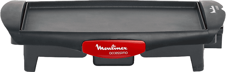 Plancha de asar - Moulinex Accessimo CB560811, 1.800 W, Termostato Multiposición, Recubrimiento Antiadherente, Negro