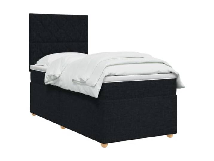 vidaXL Boxspringbett mit Matratze Schwarz 80 x 200 cm Stoff Individuelle Höhe für maßgeschneiderten Komfort, Fix und langlebig für eine lange Nutzung, Bietet bessere Konturierung und