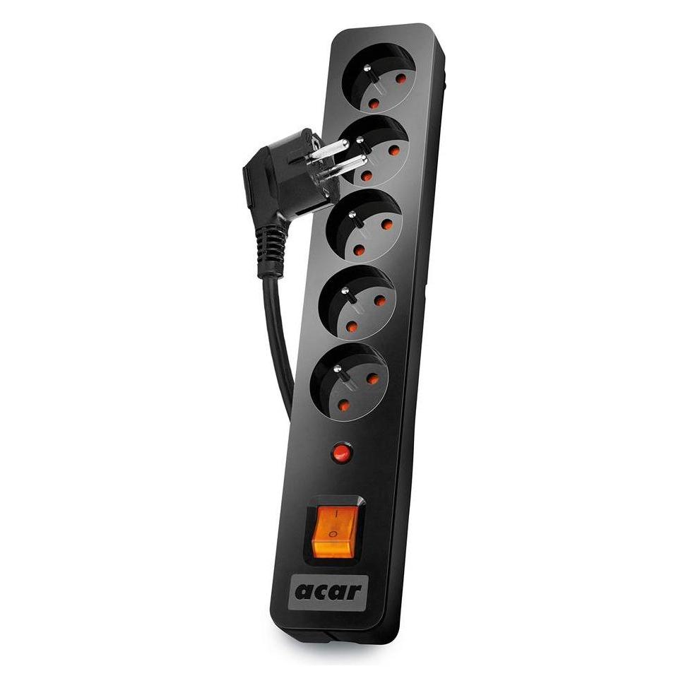 Acar X5 Black 5 AC outlet(s) (5x, 3 m) (W0180)