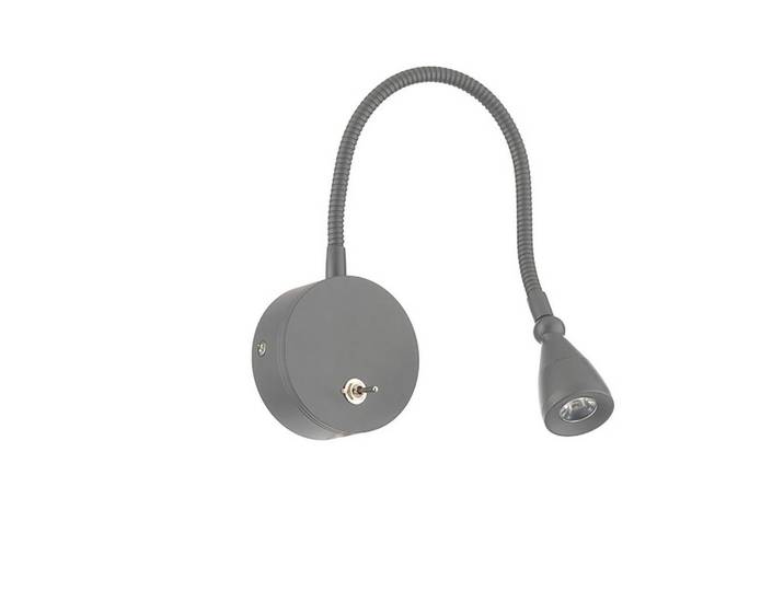 Led-Wandleuchte, Grau, Metall, 7x40x7 cm, Lampen & Leuchten, Innenbeleuchtung, Wandleuchten