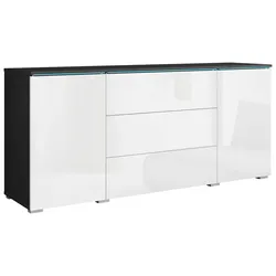 Sideboard Vera mit LED ca. 150 cm Anthrazit/Weiß