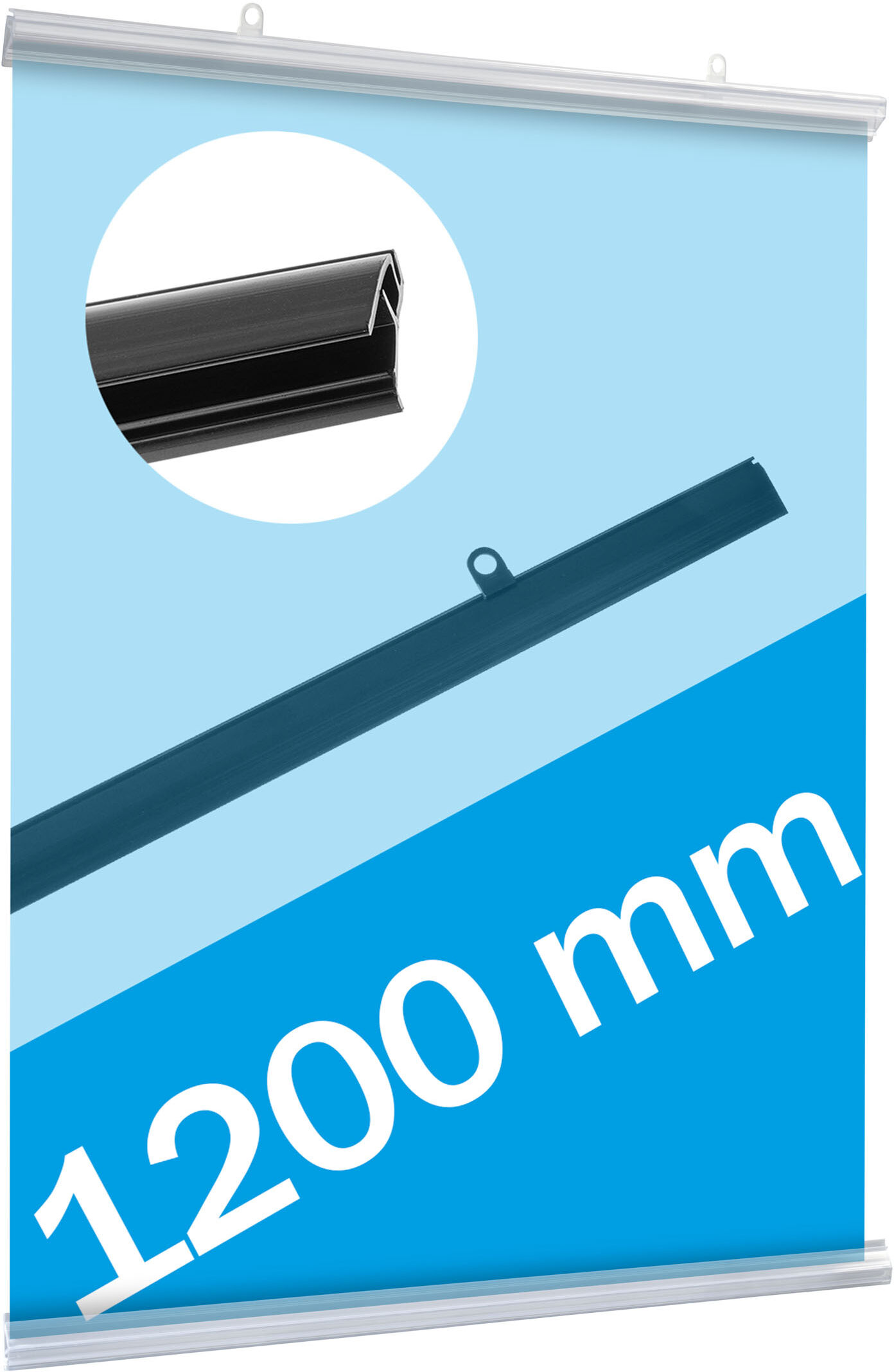 SPRINTIS Profils porte-affiches, plastique, clippants transparent   1.200 mm