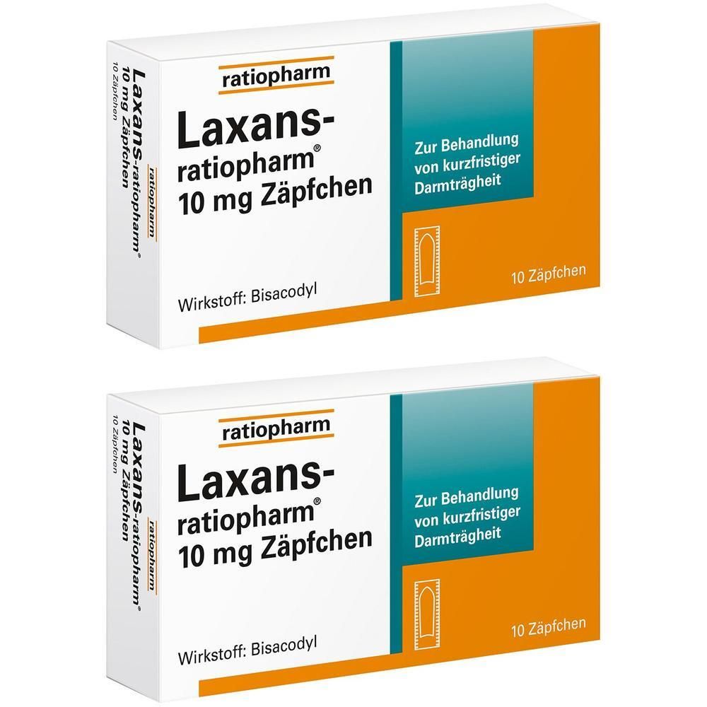 LAXANS-ratiopharm 10 mg Zäpfchen 2x 2x10 St Suppositorien