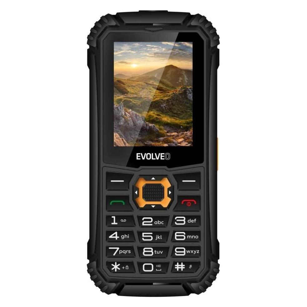 Evolveo StrongPhone Q1, waterproof rugged Dual SIM phone, black-orange (2.40", 0.30 Mpx) (2055159658824)