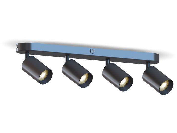 Calex Plafondlamp - 4-Lichts - Opbouwspot - Ovaal - Zwart - Goud