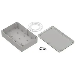 RS PRO Universalgehäuse ABS Hellgrau IP65 Breit, Elektronikzubehör + Gehäuse, Grau