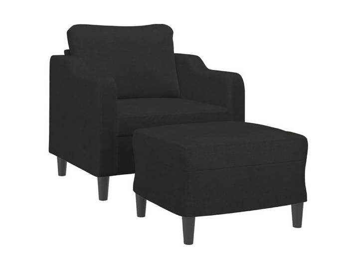 Noir SOFA - PHSH - Fauteuil simple - Chaise-Canapé - avec repose-pied Noir 60 cm Tissu C2175