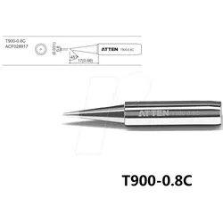 ATTEN T900-0,8C - Lötspitze, 0,8 mm, 45° angeschrägt, gerade