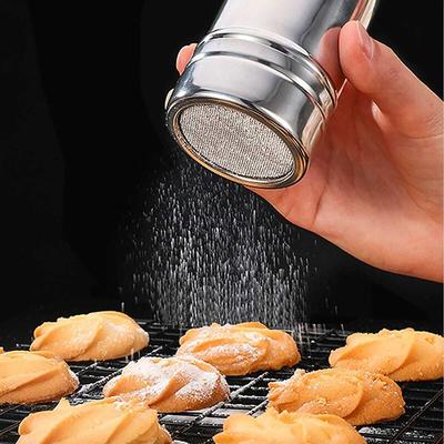 Friendly Fresh Finds Silver Stainless Steel Spice Shaker Set Salt, Sugar, Pepper, Cocoa, And Icing Powder Dispensers Silver Stainless Steel Spice Shaker Set Salt, Sugar, Pepper, Cocoa, And Icing Powder Dispensers