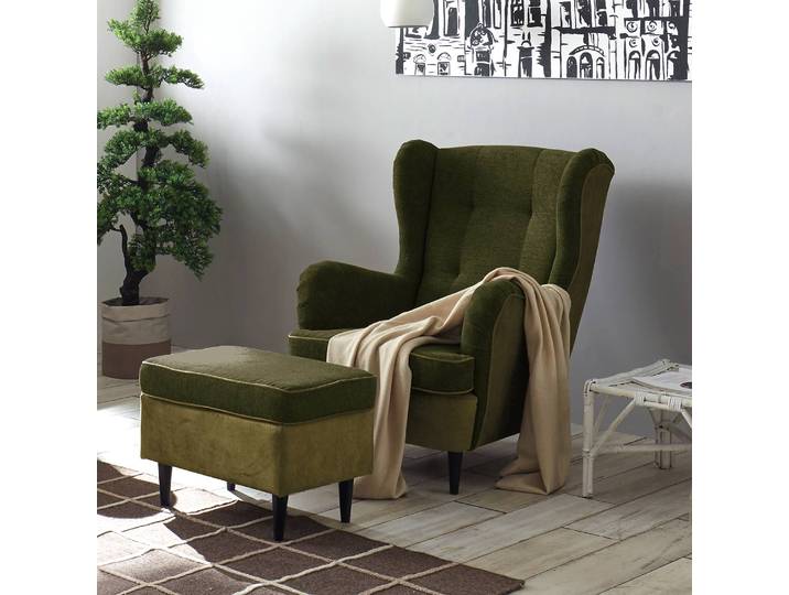Fauteuil Vert/Vert Microfibre Salvo Sans repose-pieds 78 x 102 x 98cm