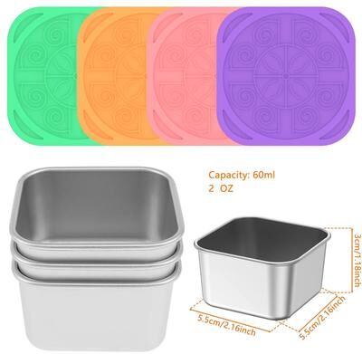 Uplifted Finds Stainless Steel Snack Containers & Leakproof Salad Dressing Box Set a 4 Pcs 60 Ml