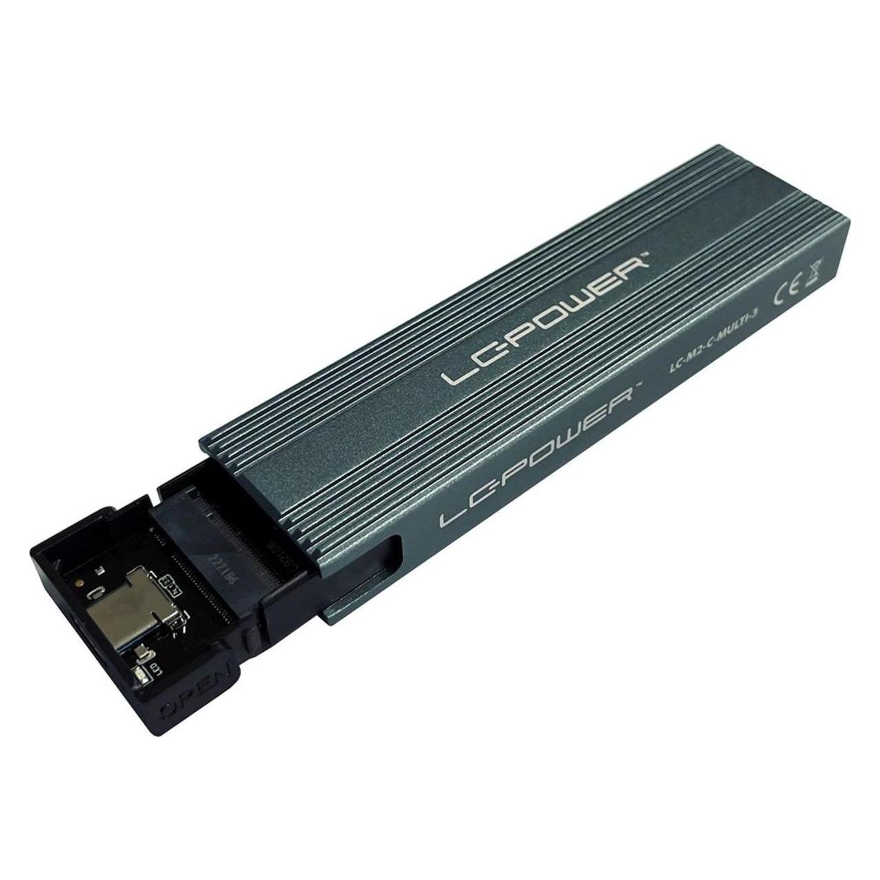 LC-Power M.2 LC-M2-C-MULTI-3 USB3.2 M.2-SSD-Gehäuse (NVMe & SATA) (LC-M2-C-MULTI-3)